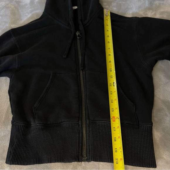 James Perse Cozy Sweat Top Zip-Up Hoodie Cropped Black - Picture 9 of 10